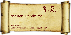 Neiman Renáta névjegykártya